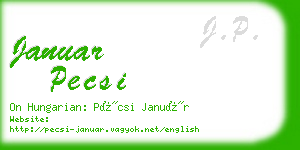 januar pecsi business card